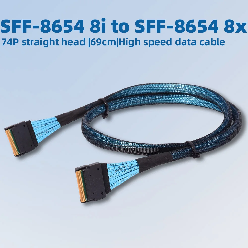 

SFF-8654 Male-Male Extension Cable PCIe4.0 X16 To Slimsas PLX88096 Split-free Expansion Card External Graphics Card Hard Disk