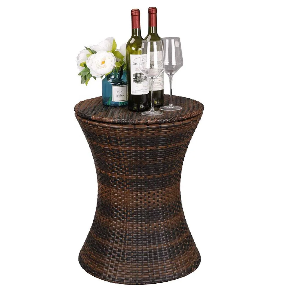 Outdoor rattan ice bucket table Bar display table Party wedding decoration Ice table Lifting height