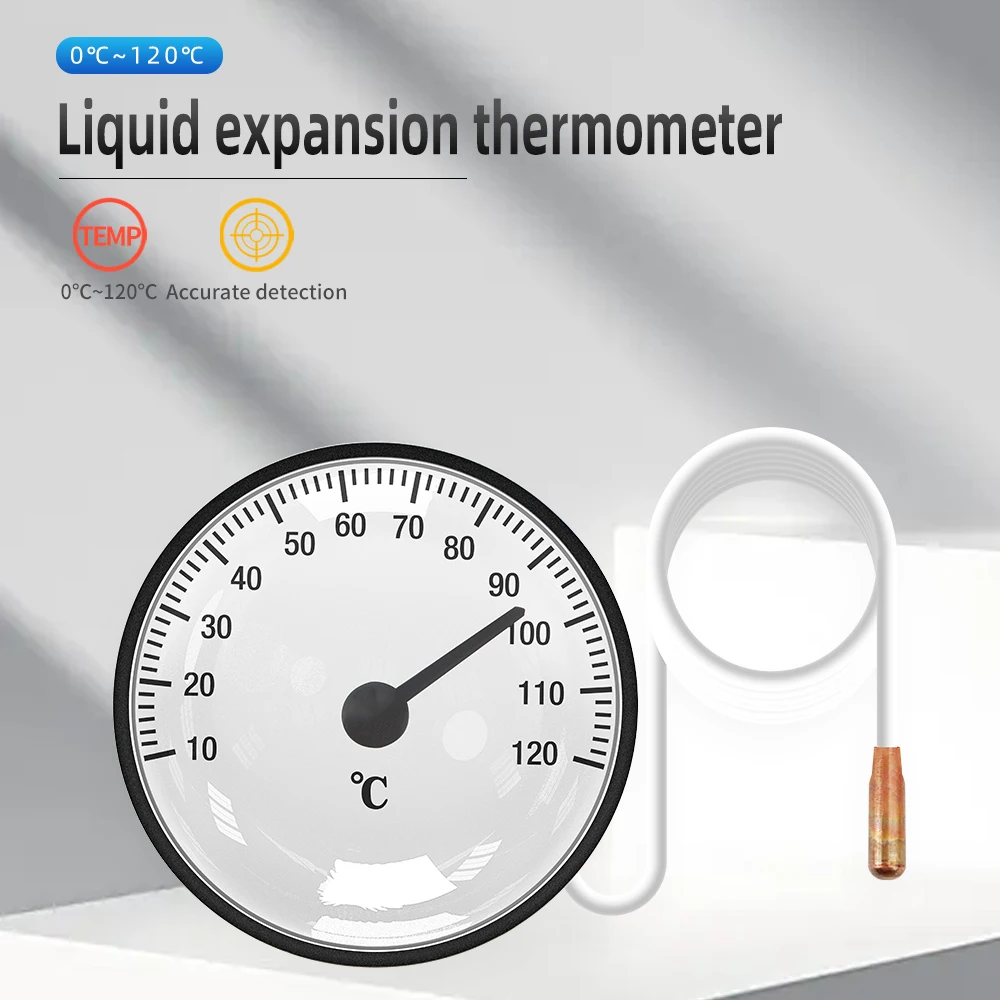 Dial Thermometer Capillary Temperature Gauge - 40 ℃ - 40 ℃ or 0 ℃ - 120 ℃ water & oil with 1.44m Sensor