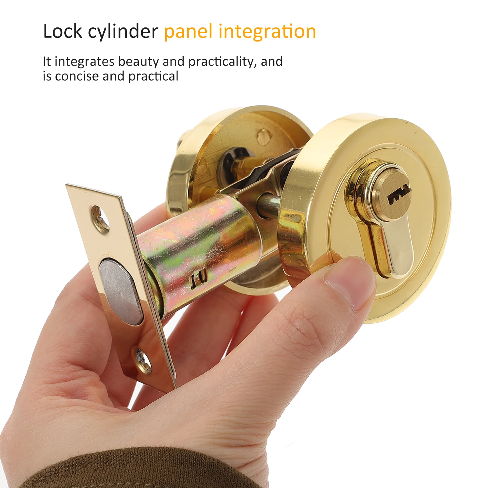 

Zinc Alloy Deadbolt Lock Single Sided Cylinder Door Locks for Bedroom Bathroom Entry Doors Hidden Bolt Smooth Surface