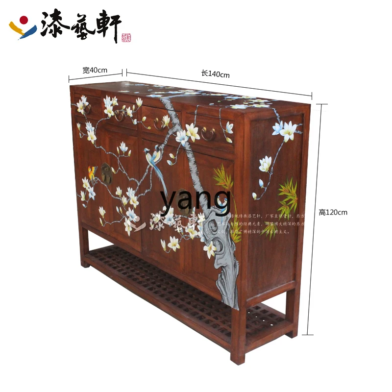 LMM Solid Wood Shoe Cabinet Large Capacity Storage Multi-Layer Hallway Dust-Proof Shoe Rack Four-Door Hallway Balcony Hallway