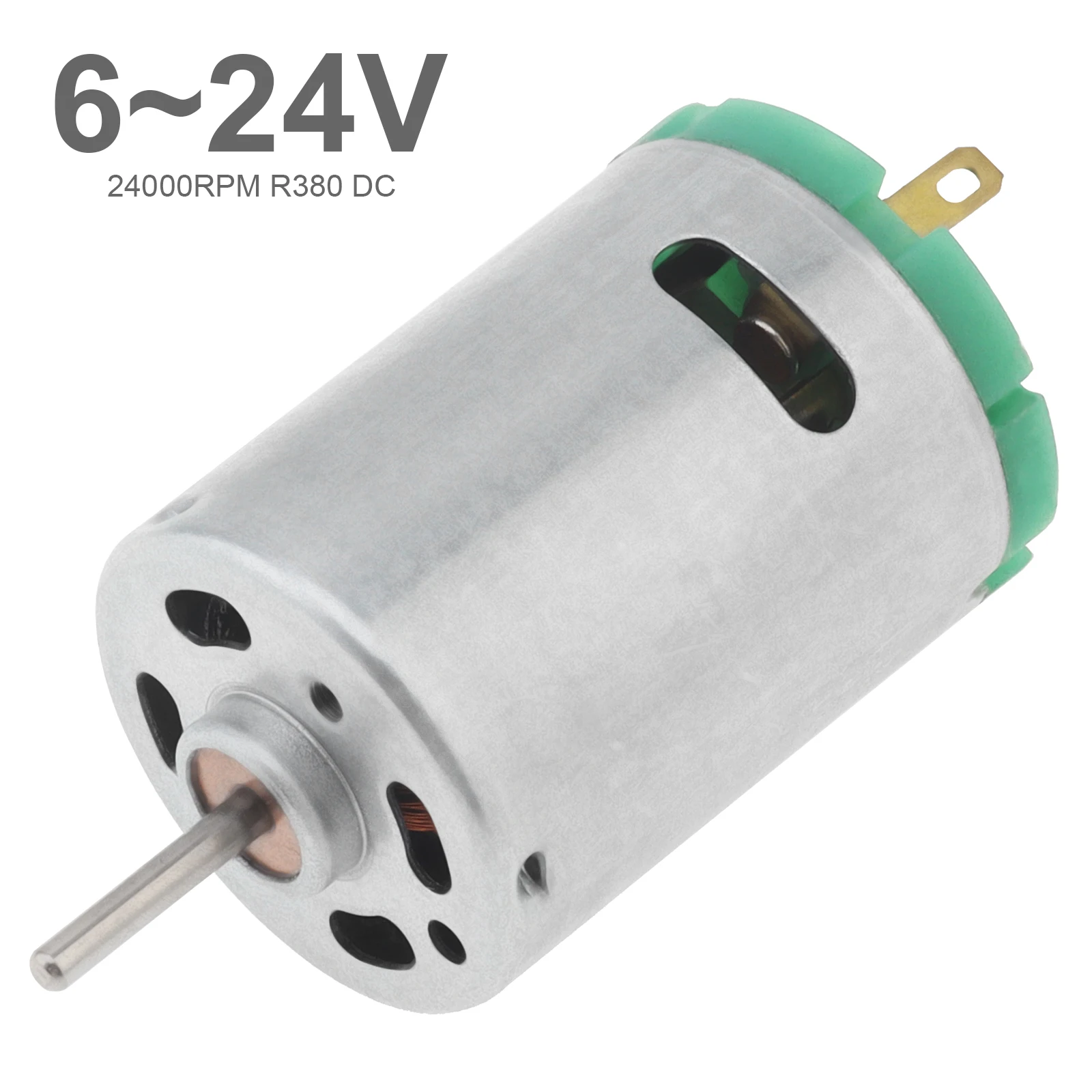 R380 6-24V DC Motor 24000RPM High Speed Micro Motor Metal Stainless Steel Motor for DIY Toys Hair Drier Mini Fan Small Appliance