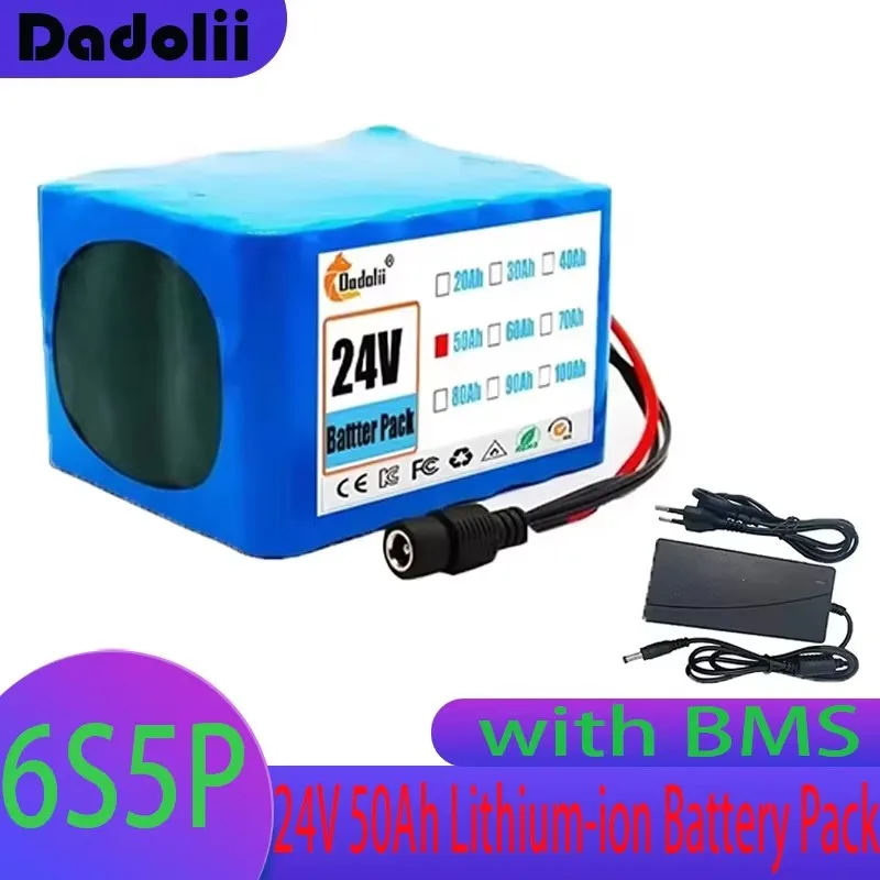 

24 В 6S5P 50 Ач LiFePO4 аккумулятор высокой мощности для электронного велосипеда/самоката/гольф-каров с ЖК-дисплеем и защитой BMS 3000+ циклов UL Cert