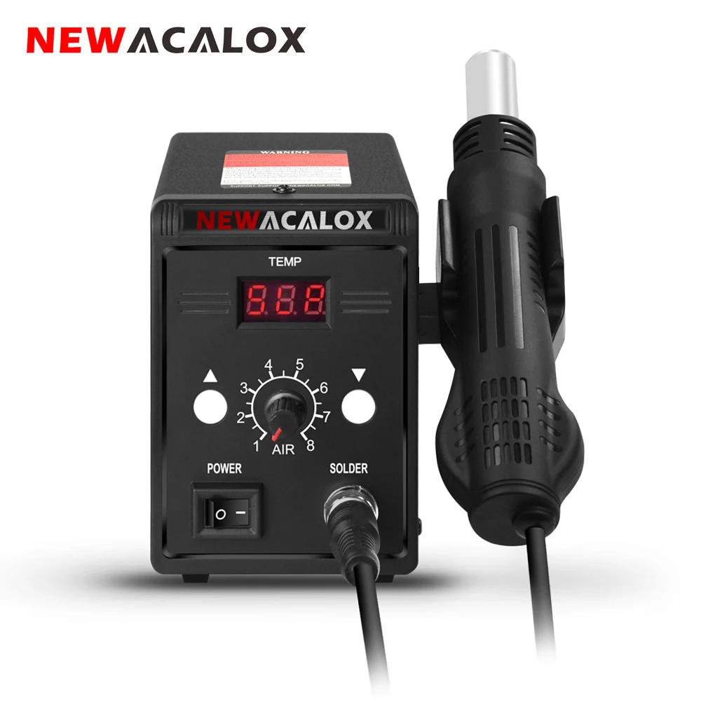 newacalox hot air rework estacao de solda com controle de temperatura volume ajustavel heat gun holder para smd 858d 01