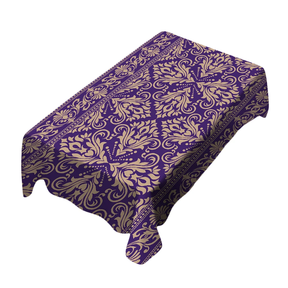 Toalha de mesa liturúrgica religiosa roxa dourada eclesiastática jacquard igreja vestimenta cruzada brocado