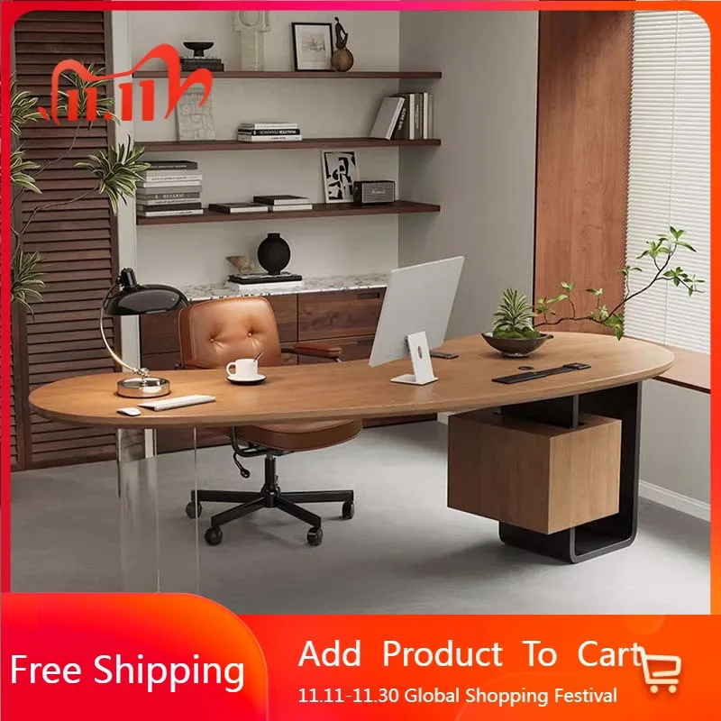 

Modern Wooden Office Desk Executive Multifunctional European Portable Office Desk Gaming Computer Tavolo Commercial Furniture