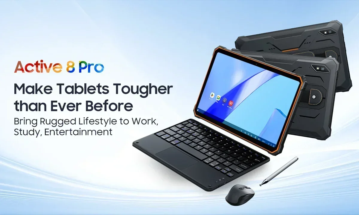 Blackview Active 8 Pro [No EU Charger] Rugged Tablet PC, 16GB Expand RAM(8GB Physical+8GB Virtual RAM) 256GB ROM, 22000mAh Huge Battery, 10.36 Inch HD Display, 48MP Camera, Dual SIM 4G Network, Android 13, Without EU Plug Charger
