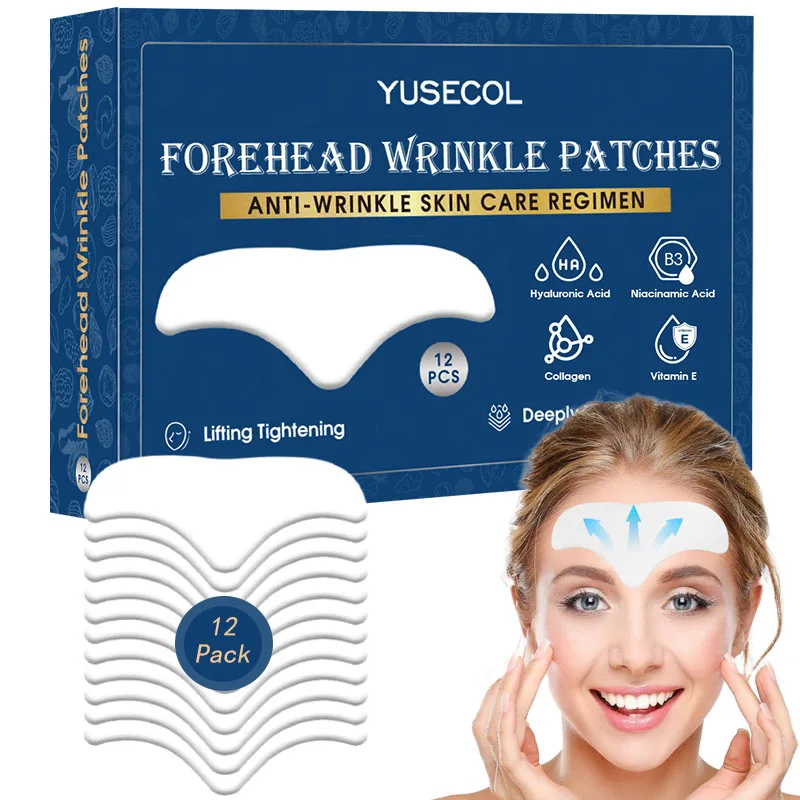 

Пластыри от морщин на лбу, пластыри против морщин, восстанавливающие средства для удаления морщин и лечение с коллагеном алоэ и витамином Е, 12 шт.