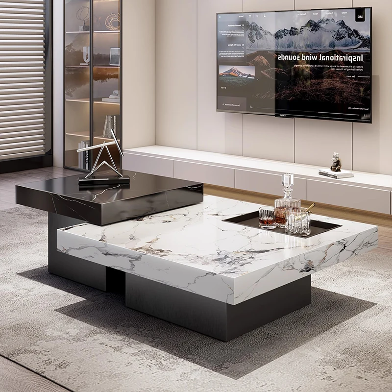 

Rustic Modern Coffee Table Designer Storage White Unique Design Coffee Table Luxury Minimalist Mesa De Centro Furniture For Home