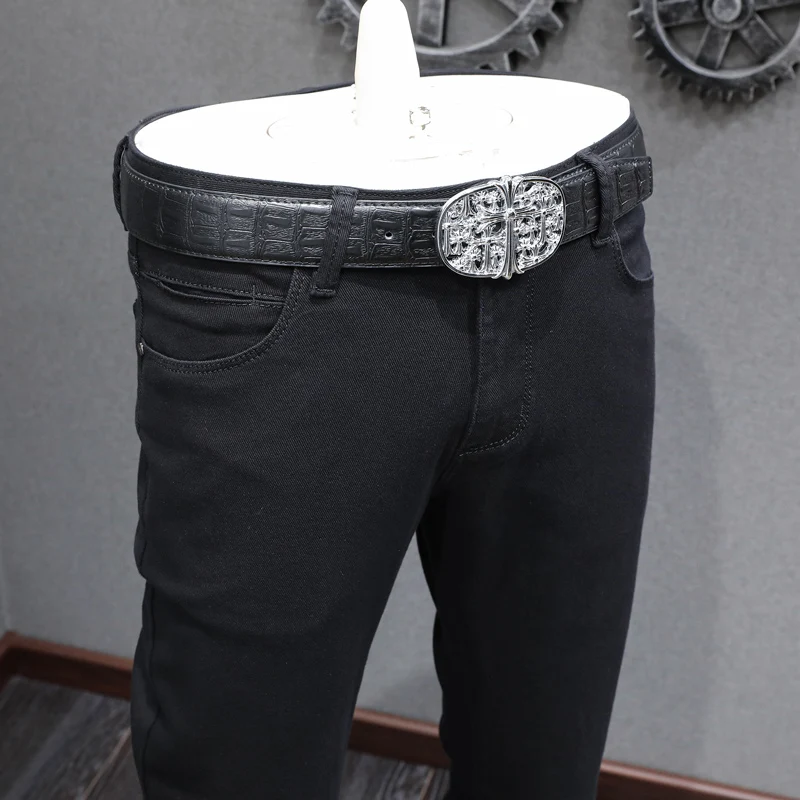 

HombreHigh Street Fashion New Men's Jeans TearY2K Washed Nostalgic Stretch Slim Black Jeans Designer Retro Pants Hombre