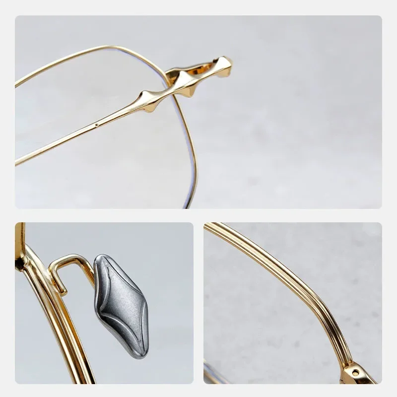 نظارات طبية نسائية من KIZN مضادة للضوء الأزرق نظارات فوتوكروميك بإطار من التيتانيوم النقي مع وصفة