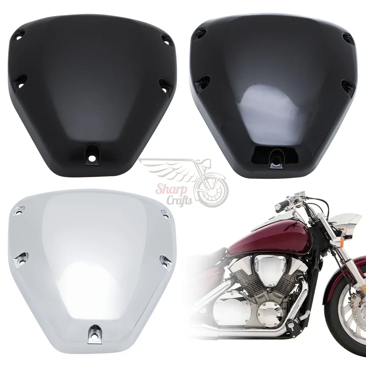 Motorcycle Accessories Air Filter Cap Air Cleaner Cover For Honda VTX1300 VTX1800 VTX 1300 1800 2003-2008 ABS Plastic Chrome