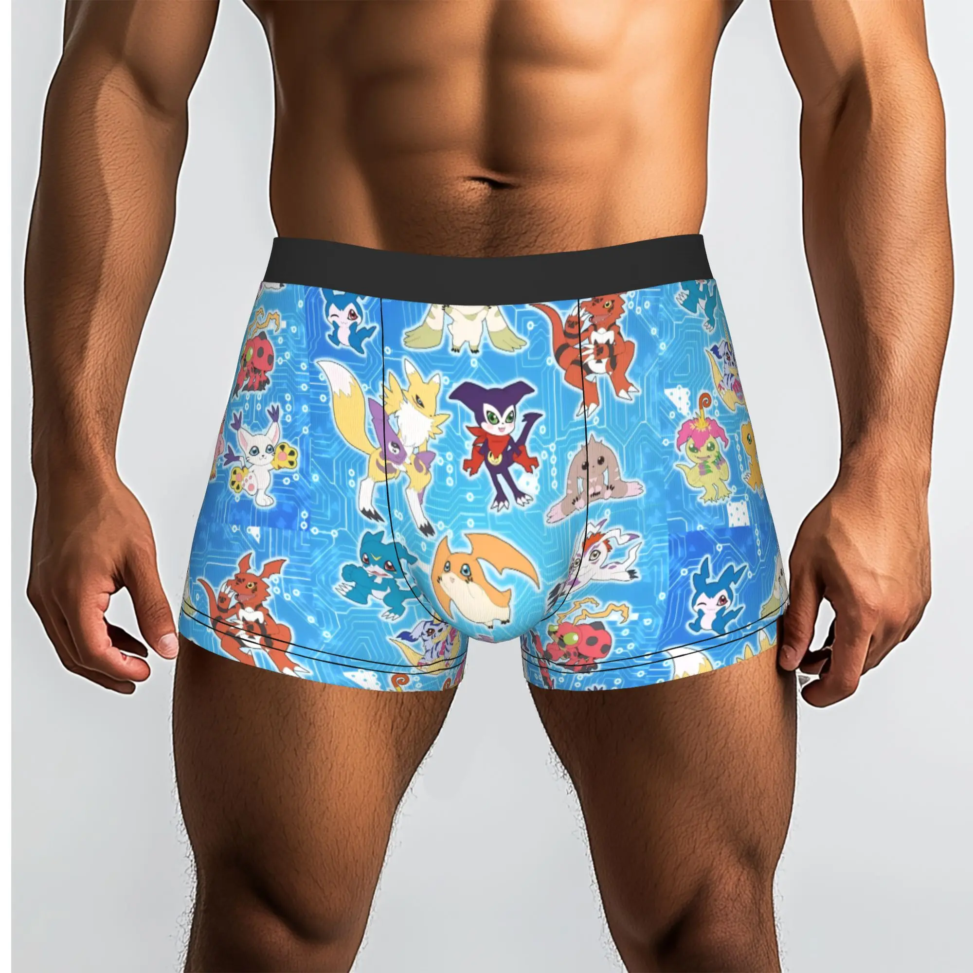 Digimon Collection BANDAI Digimon Underpants Homme Panties Male Underwear Ventilate Shorts Boxer Briefs