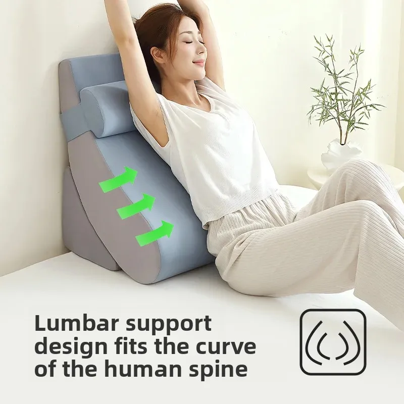 Anti-Reflux Bed Wedge Pillow-Adjustable Medical Backrest for Elderly Soft Cushion with Memory Foam GERD Relief & Posture Support