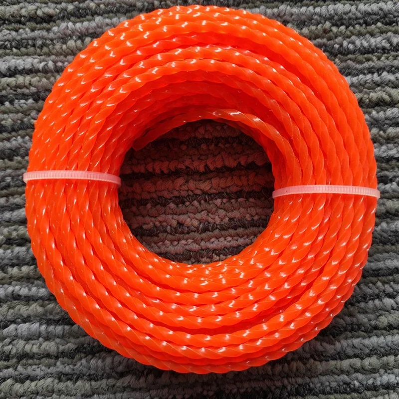 2.0mm/2.4mm/2.7mm/3mm*5m/10m/15m/25m Mowing Nylon Grass Trimmer Rope Brush Cutter Trimmer Line Mowing Wire Lawn Mower Accessory