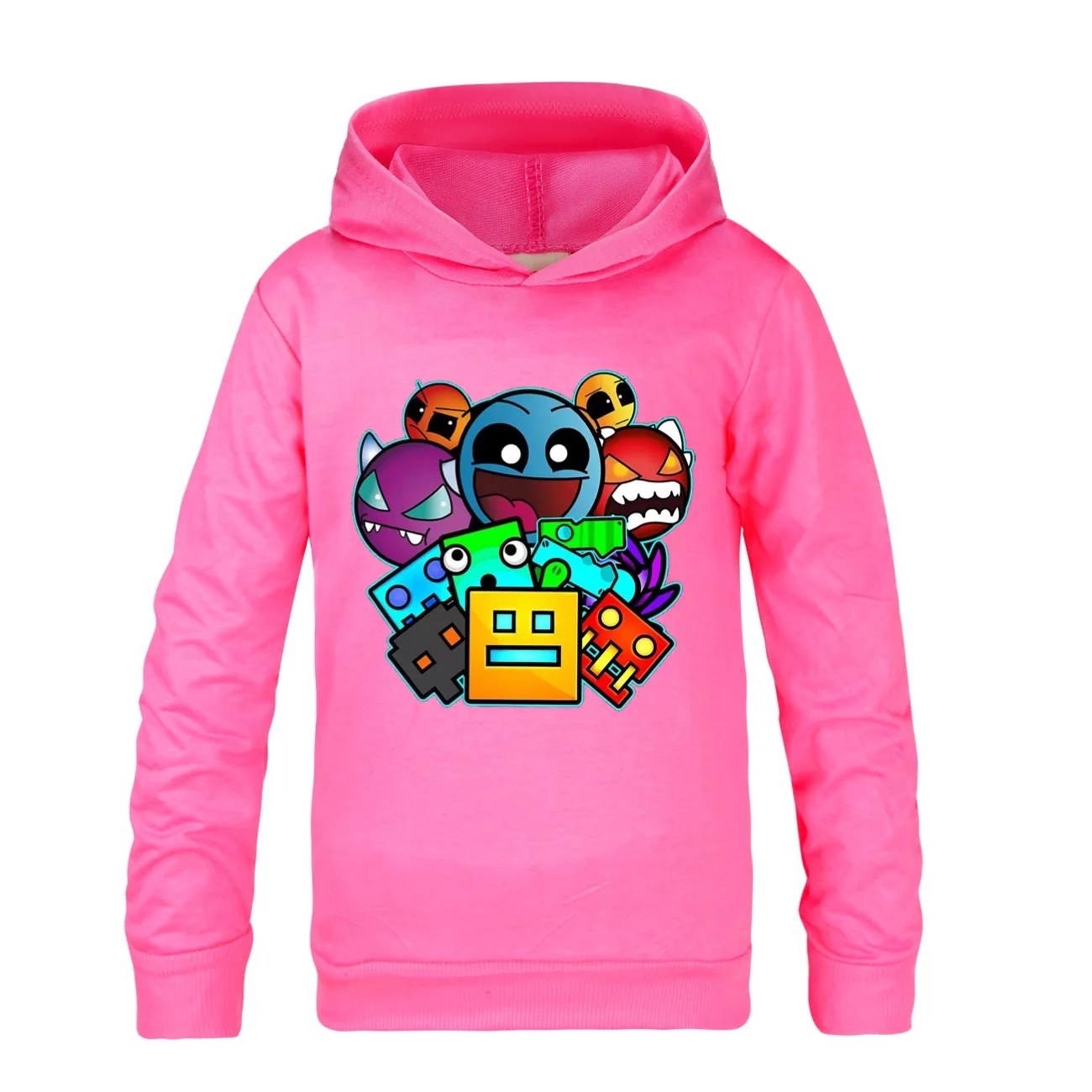 Geometry Dash Clothes Baby Boys Hoodies 2-16Years Children Fashion Coats Kids Cartoon Hooded Sweatshirt Toddler Girls Outerwear