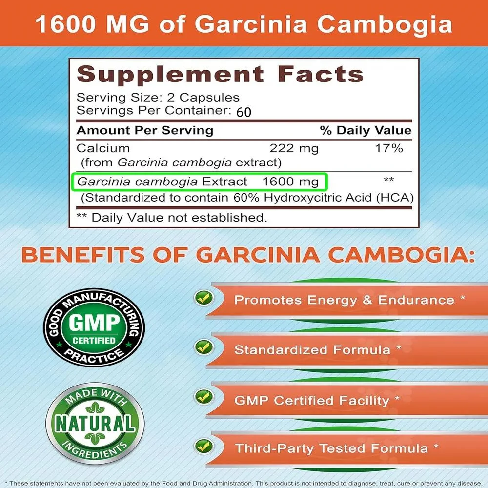 100% Premium Garcinia Cambogia Kapseln