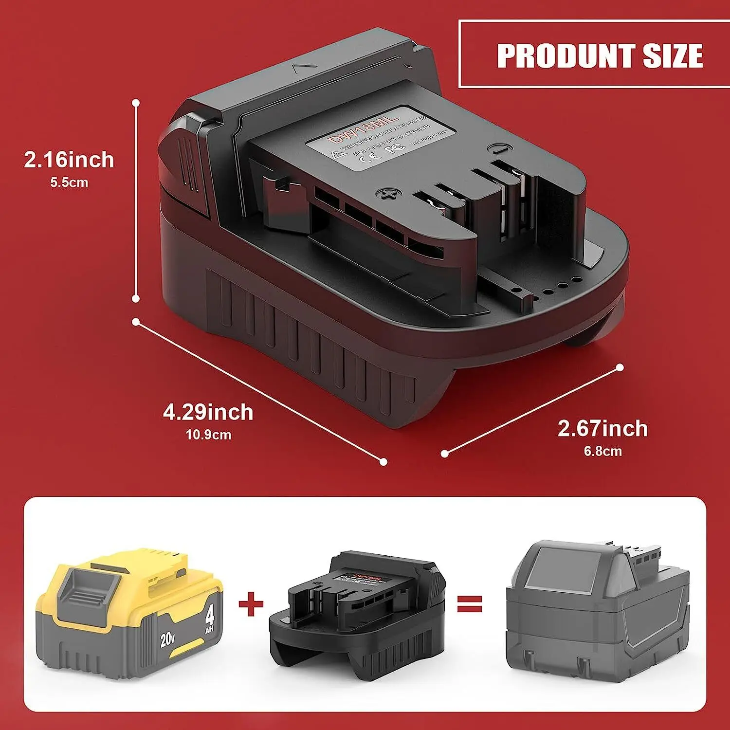 Imagem -02 - para Dewalt para Milwaukee Adaptador de Bateria Converter para Baterias de Lítio Dewalt 18v para Milwaukee 18v Ferramentas Elétricas sem Fio