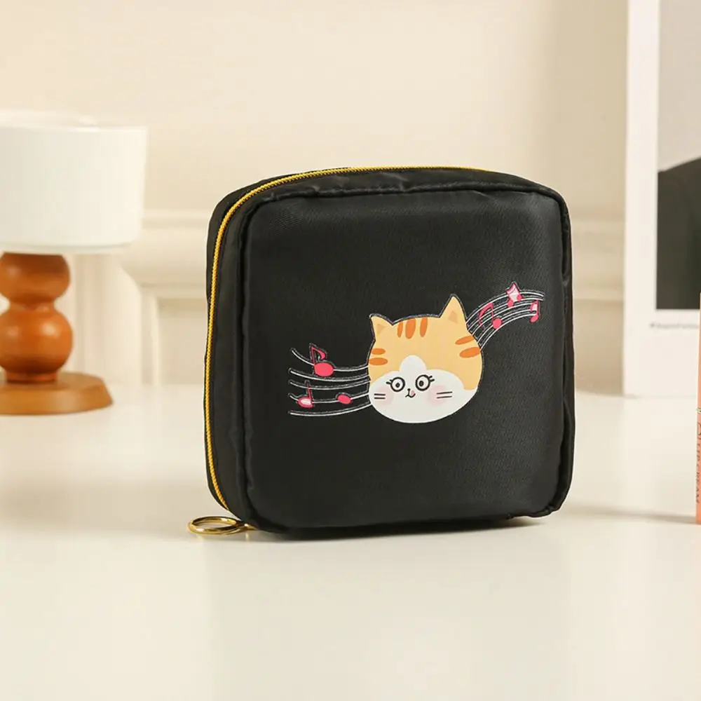 Cute Zipper Kitty Coin Purse Wallet Money Bag Card Holder Ginger Cat Purse Bag Multifunctional Coin Pouch Earphone Bag Girl