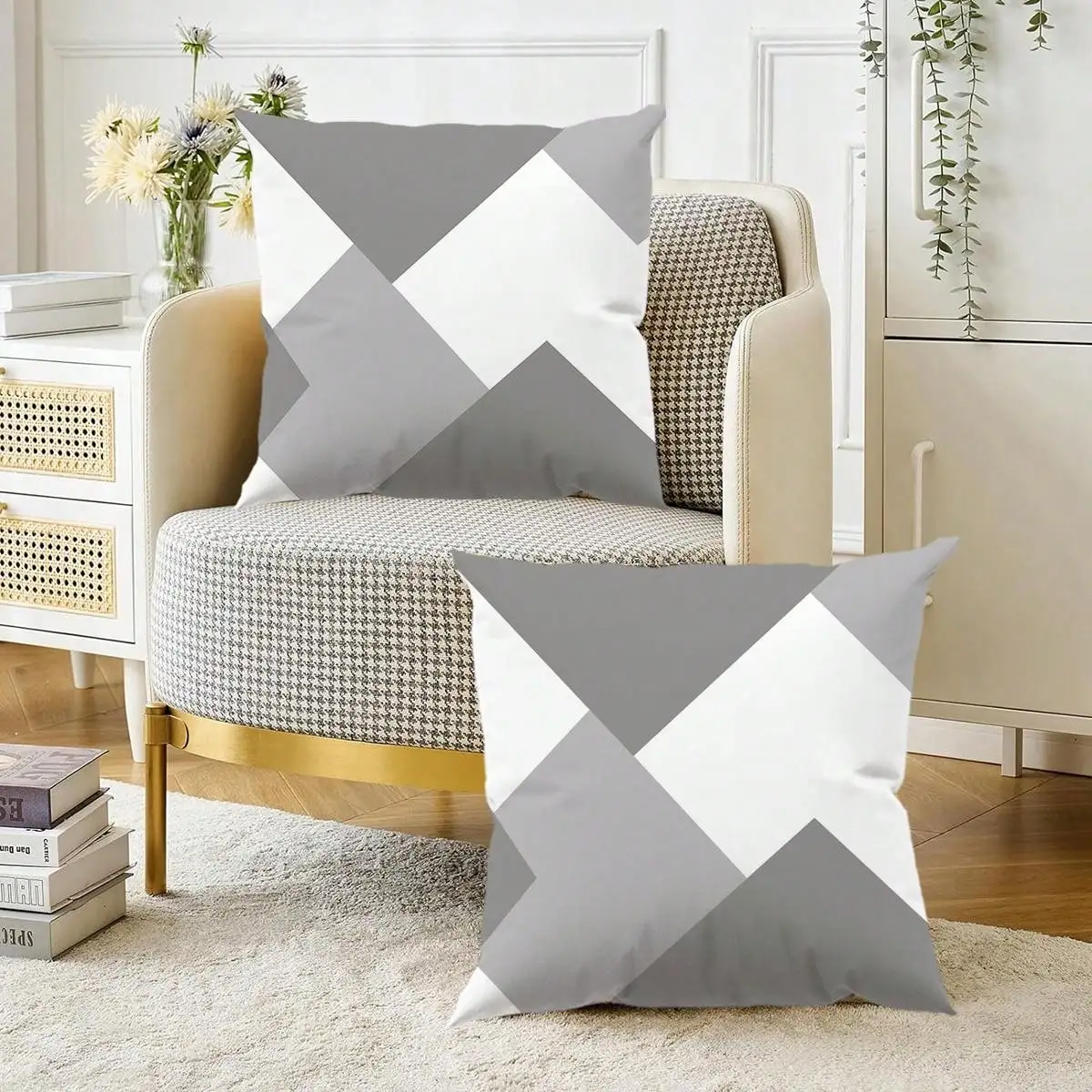 

Fashionable Simple Geometric Pillow Cover Home Bedroom Decoration Office Seat Living Room Sofa Cushion Cover 45x45cm