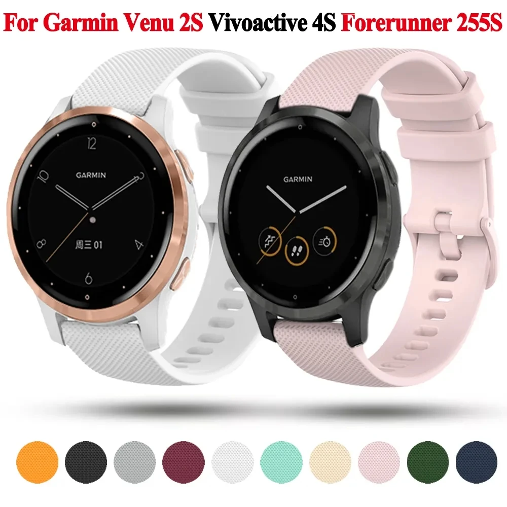 Vivoactive 4S Strap For Garmin Venu 2S Vivomove 3S Forerunner 255S Active S Wristband 18mm Silicone Smart Watch Band Bracelet