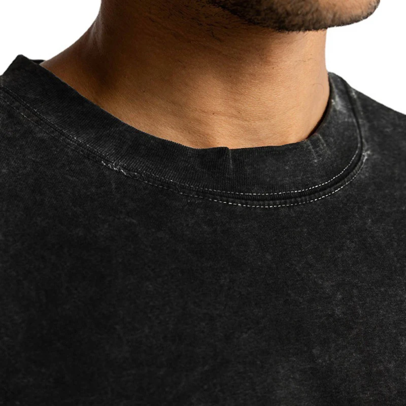 Mens Fashion Korean Brand Trend Gym Antique Style Short Sleeve T-Shirt Casual Cool Running Clothing Hip Hop Bodybuilding Tshirt