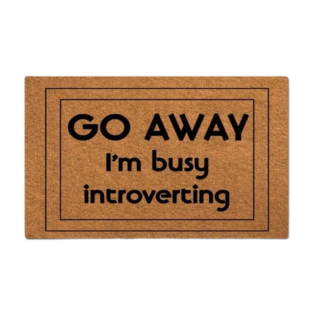 

Funny doormat - Go Away I'm Busy Introverting - Non-slip Doormat 23.6 x 15.7 welcome mat indoor outdoor entrance doormats