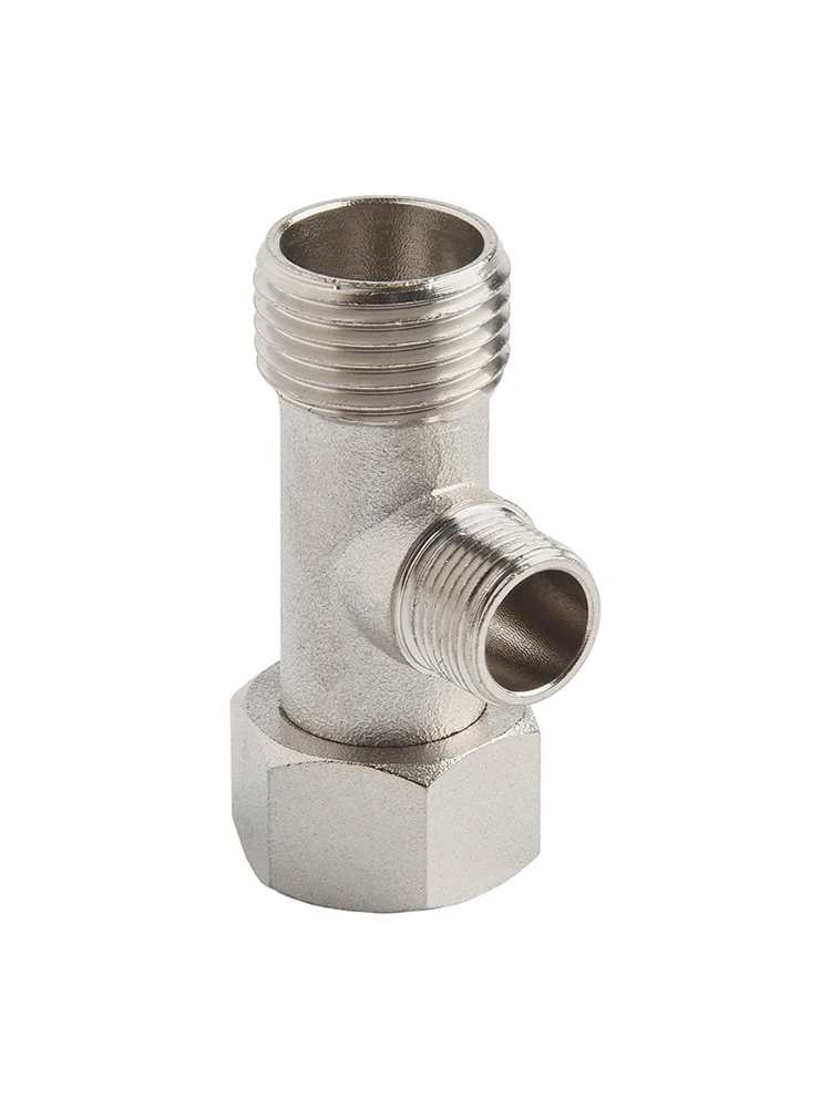 Bidet T-adapter All Metal Bidet T-Adapter 7/8 3/8 1/2 Adapter Thread 3 Way Pipe Fitting T Valve Clean Basin T-shaped Adapter