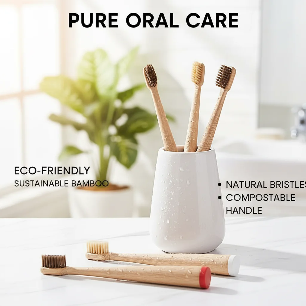 Biodegradable Bamboo Toothbrush Adult Big Tail Vertebrate Pig Hair Horse Hair Environmental Protection Hotel Toothbrush