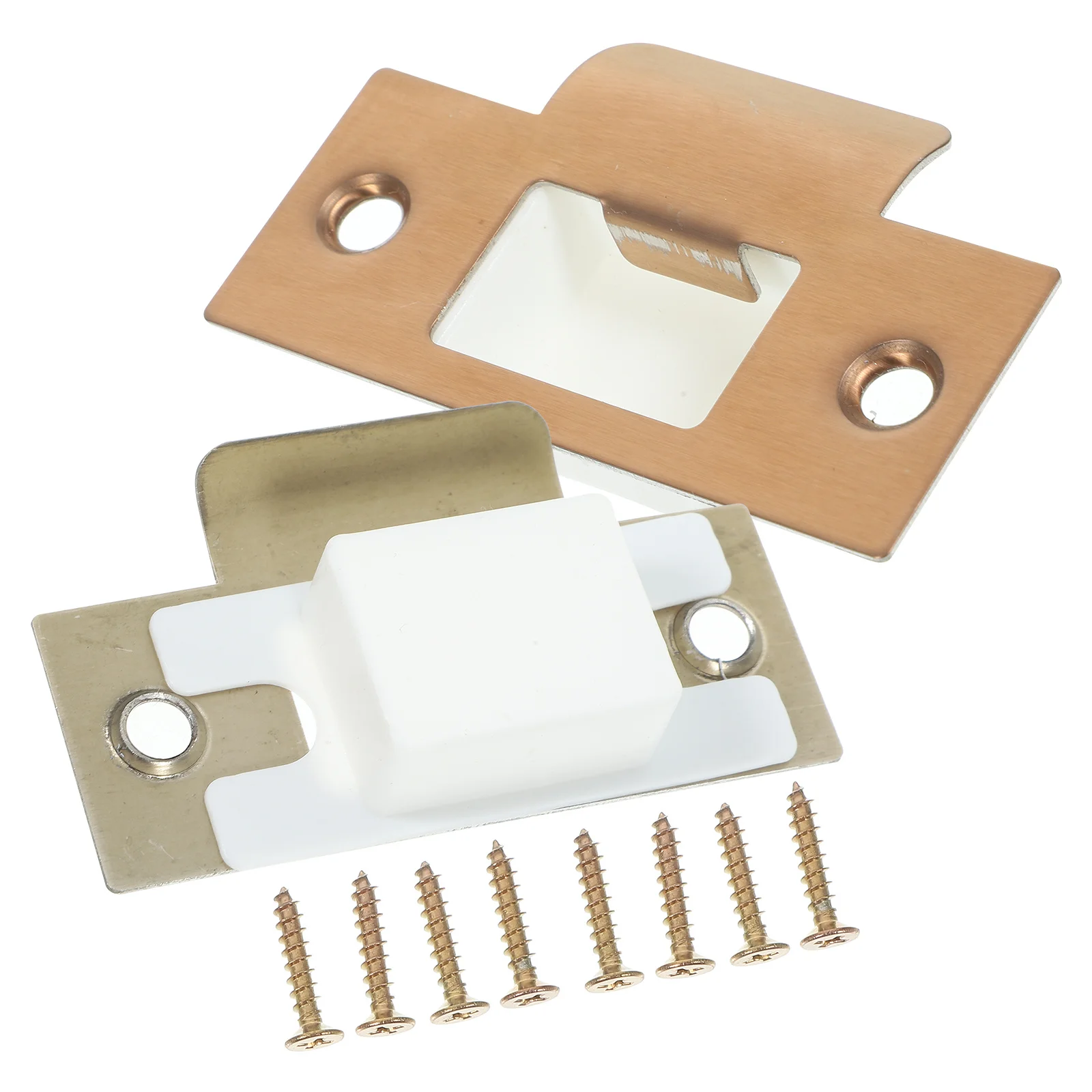 

2 set Door Lock Accessories Kit Stainless Steel Deadbolt Strike Plates For Exterior Interior Doors Reinforcement Hole Filler