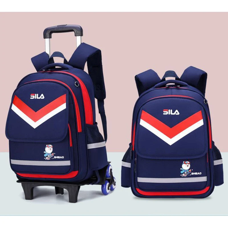 Sacos de escola impermeáveis para meninas e meninos, Trolley Schoolbag, sacos de livro, rodas mochila, crianças, crianças