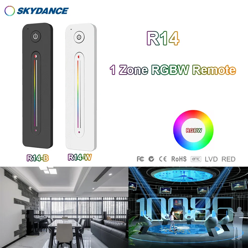 R10 R11 R12 R13 R14 1 zona RF(2.4GHz) singolo colore doppio colore RGB RGBW RGB + CCT dimmerabile interruttore remoto per striscia o modulo LED