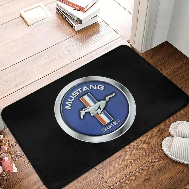 Ford Mustang Doormat Anti-skid Super Absorbent Bathroom Floor Mats Home Entrance Rugs Kitchen Living Room Bedroom Carpet Footpad