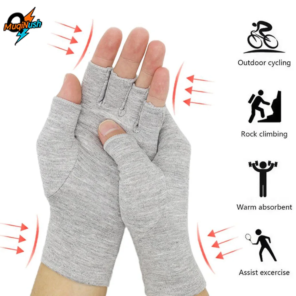 

MuqiNush 1 Pair Bamboo Fiber Compression Gloves Are Suitable for Wrist Pain Arthritis Breathable Sports Working Men and Women