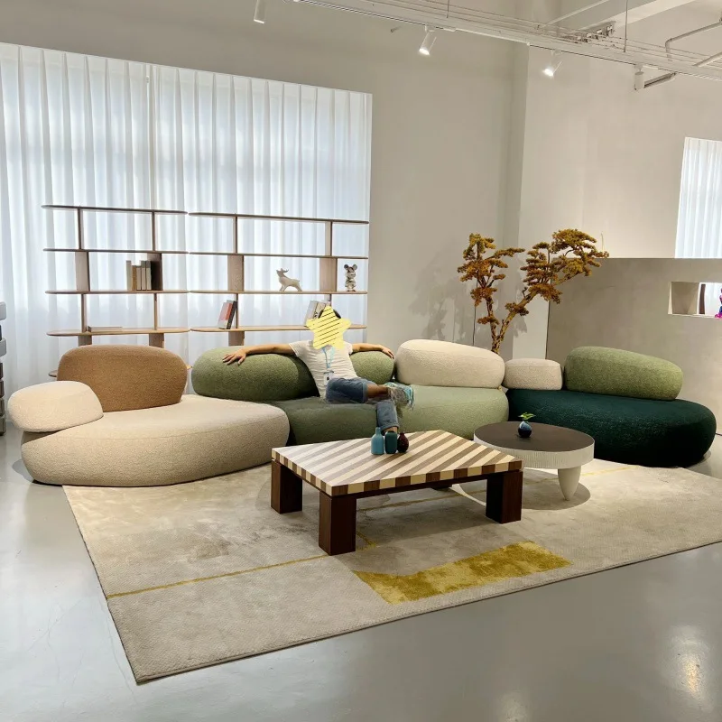 

Pebble head sofa special-shaped combination Internet celebrity Italian minimalist living room color matching designer furniture