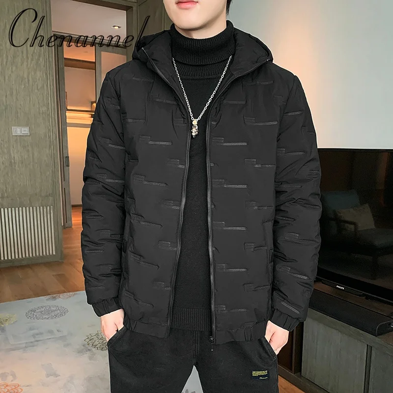 

Fashionable winter jacket street wear cotton padded jacket slim fit jacket casual men's hooded jacket