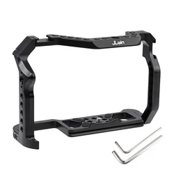 Camera Cage for Canon EOS R5/R6 Camera Aluminum Alloy with Quick Release Plate Cold Shoe Mount Numerous 1/4in 3/8in Holes