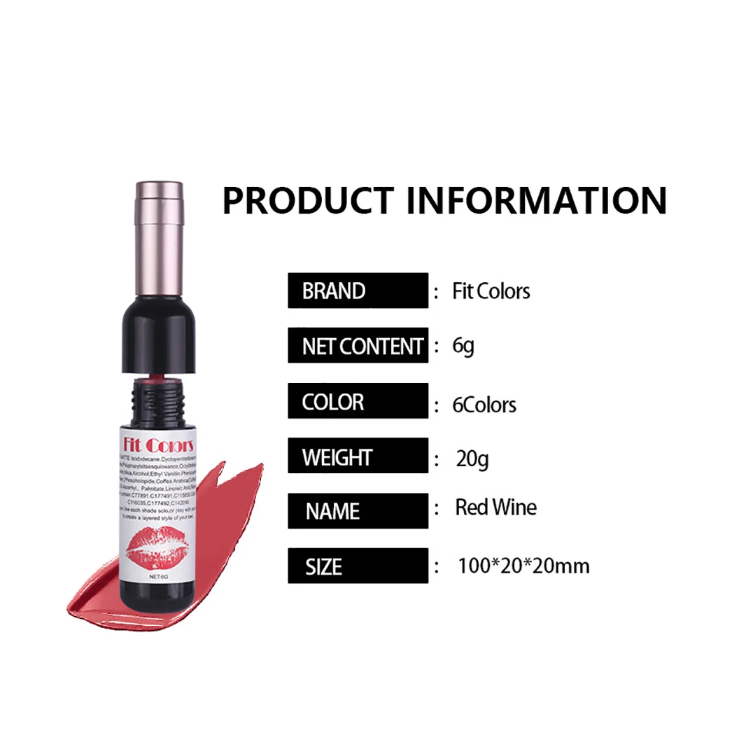 Wine Bottle Lock Color Non-Stick Velvet Lip Glaze Matte Matte Liquid Lipstick