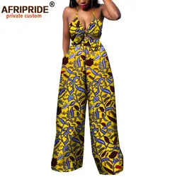 African 2 Piece Set for Women Dashiki Strapless Short Top+full Length Print Pants Ankara Clothing Attire AFRIPRIDE A1826005