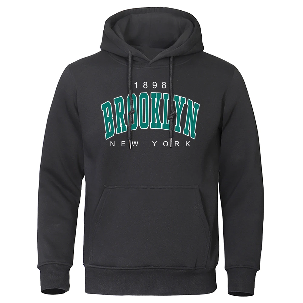 1898 Brooklyn New York Printed Mens Hoody Creativity Crewneck Clothing Fashion Oversize Sweatshirt Fashio Crewneck Hoodie Male