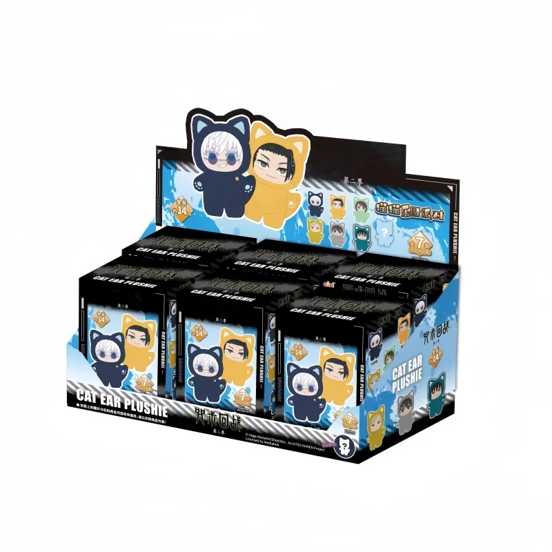 

New Genuine Blind Box Mystery Box Anime Toy Room Decoration Collect Festvial Gift Kawaii Jujutsu Kaisen 2 Cat Ear Plushie Series