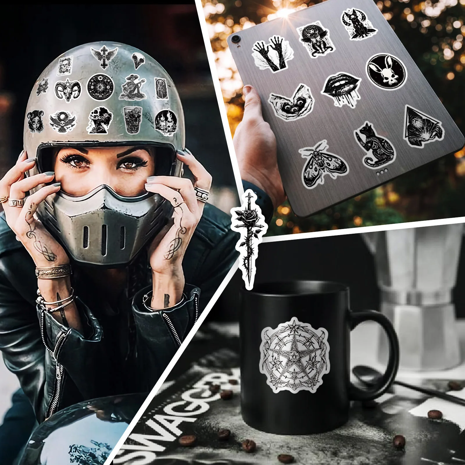 50PCS Gothic Punk Style Horror Sticker Phone Case Laptop Diy Decals Cup Guitar Skateboard Notebook Waterproof Graffiti Stickers