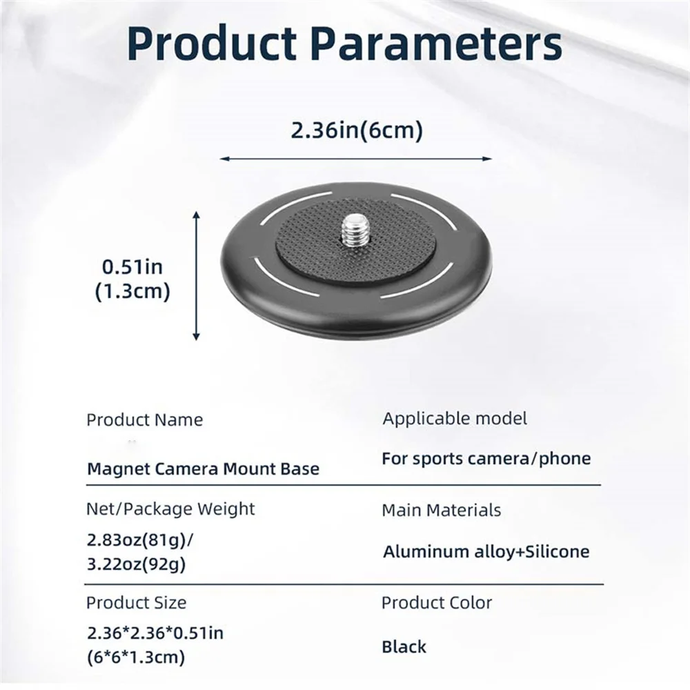 Для DJI POCKET 3/Action 5/Insta360 алюминиевый сплав магнитное круглое основание аксессуары для камеры