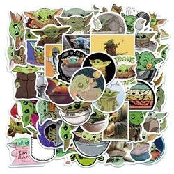 50PCS Disney Cute Anime Cartoon Star Wars Baby Yoda Stickers Skateboard Laptop Phone Car Waterproof Sticker Kid Toy