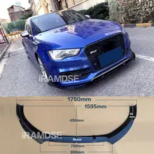 Audi S3 A3 Front Bumper Spoiler Lip Carbon Surface Protector #4