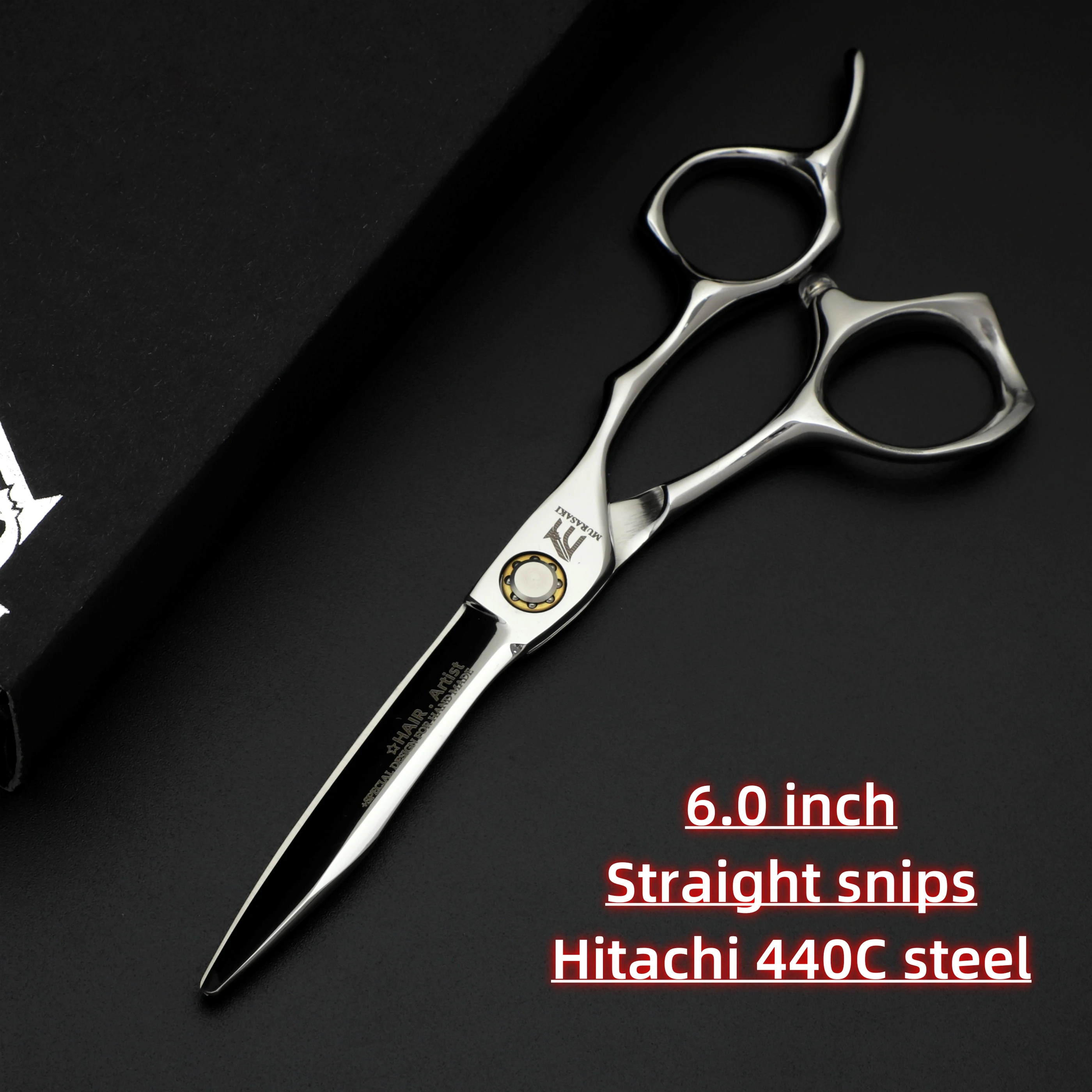

6.0 inch hairdressing scissors ，Professional hair cutting scissors Set，Japanese 440C steel，High quality barber shop accessories