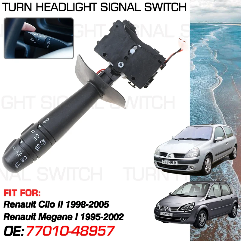 For Renault Clio II Renault Symbol Nissan Platina 1998-2005 Renault Megane I 1995-2002 Turn Signal Headlight Switch 77010-48957