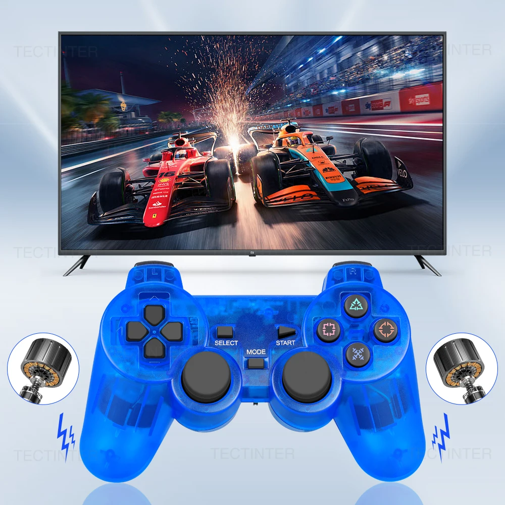 Transparent Color For SONY PS2 Wireless Controller Gamepad for PlayStation 2 2.4G Vibration Joystick Console for PS2 Accessories