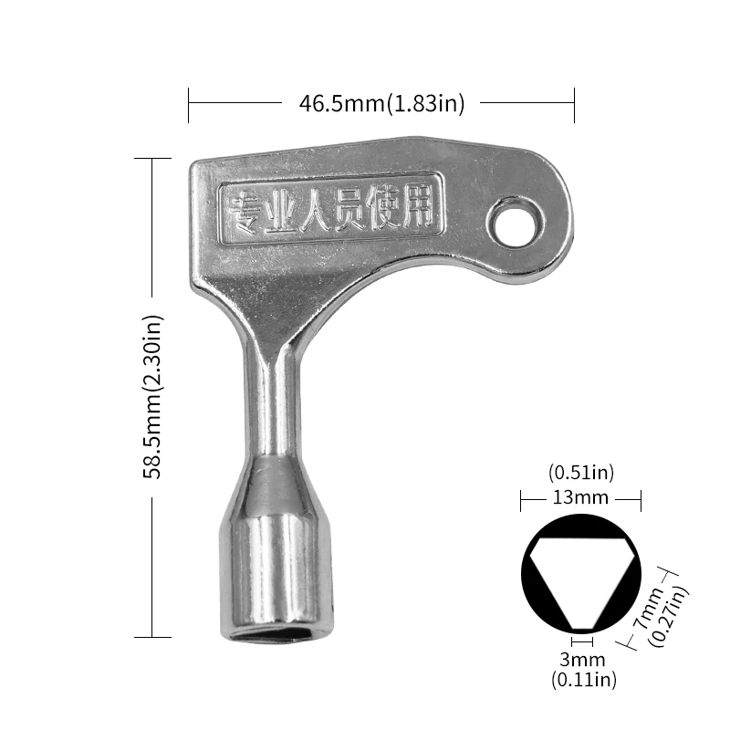 Llave triangular de fontanero profesional, llave para gabinete eléctrico, tren/metro/elevador/válvula de medidor de agua