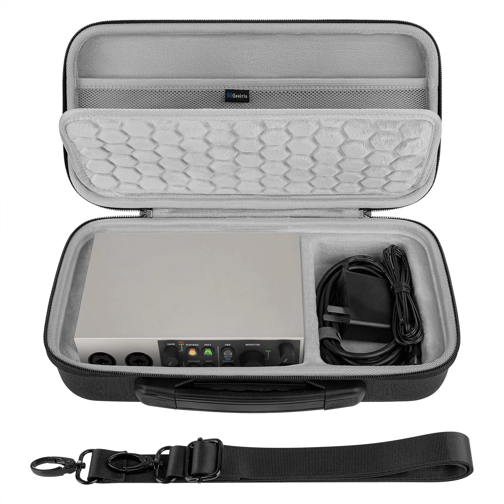 Geekria Audio Interface Carrying Case, Hard Shell Travel Bag Compatible with Universal Audio Volt 2 / Volt 1 / Volt 176